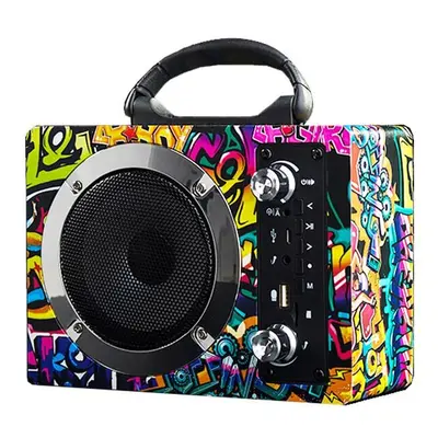 (Graffiti) Wireless Portable Bluetooth 20W Speaker Subwoofer Outdoor Soundbar System Karaoke Mus