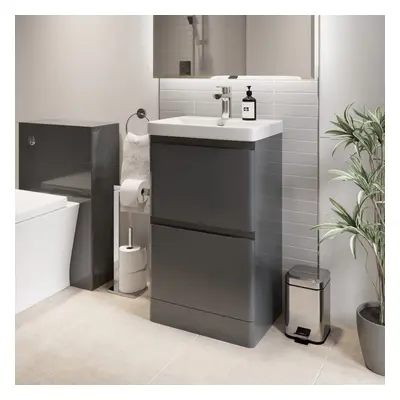 Regis Grey Free Standing Vanity Unit - 500mm Width