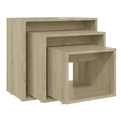 (sonoma oak) vidaXL Nesting Tables Living Room Side Table End Table pcs Engineered Wood