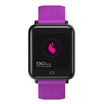 (Purple) Continuous HR Blood Pressure Monitor Multi-sport Mode Color Dials IP67 Smart Watch