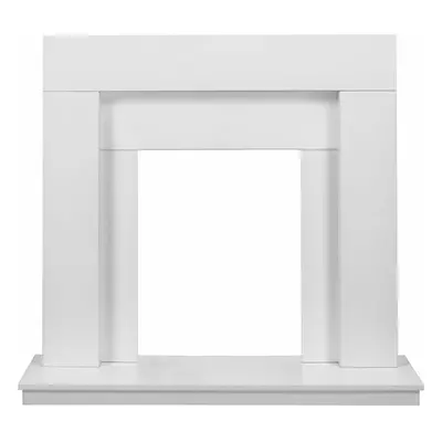 Adam Malmo Fireplace in Pure White and Black/White, Inch