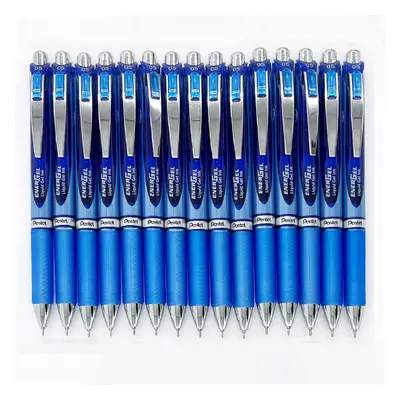 Pentel EnerGel Deluxe RTX Retractable Liquid Gel Pen 0.5mm Fine Line Needle Tip Blue Ink/Blue Bo