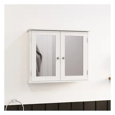 (White) Priano Door Mirrored Wall Bathroom Cabinet