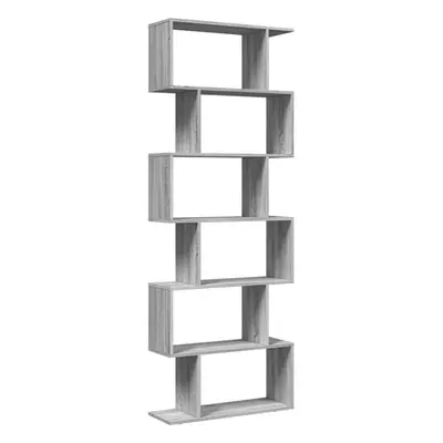 (grey sonoma, x x cm) vidaXL Room Divider Bookcase 6-Tier Shelf Bookshelf Engineered Wood