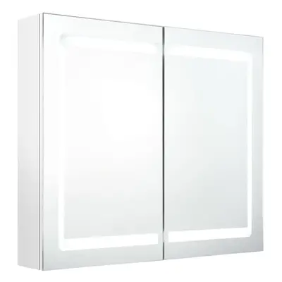 (shining white) vidaXL LED Bathroom Mirror Cabinet Washroom Wall Cabinet Storage Vanity Unit