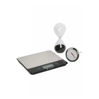 MasterClass Bundle of Electronic Scales, Meat Thermometer and Glass Sand Timer