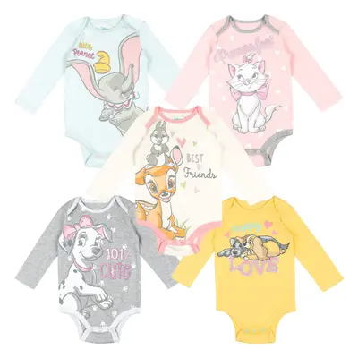 Disney Classics Dumbo Bambi Marie Newborn Baby Girls Pack Bodysuits