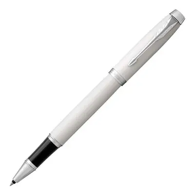 PARKER IM Rollerball Pen White Lacquer with Fine Point Black Ink Refill (1931674) White and Chro