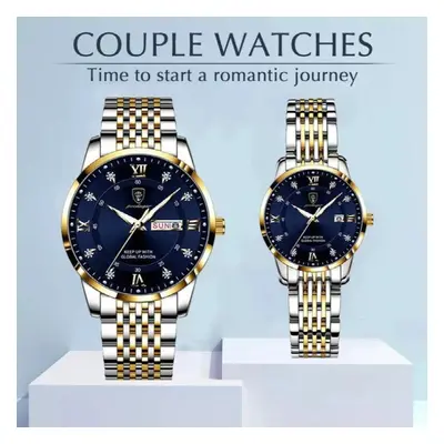 Diamond His Hers Watch Sets For Men And Women Waterproof Male Female Wristwatches Couple Items F