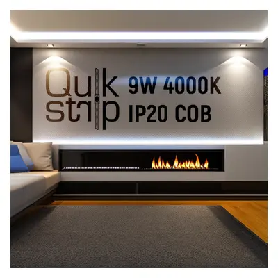 Quik Strip 9W/m COB LED Strip, 24V IP20 4000K, 480LEDS/m, 837Lm/m, 8mm PCB, 50m