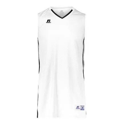 Russell 4B1VTM.WBK.S Adult Legacy Basketball Jersey, White & Black - Small