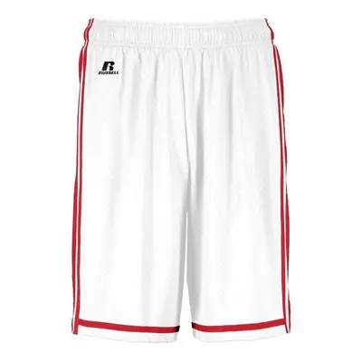 Russell 4B2VTM.WTR.XL Adult Legacy Basketball Shorts, White & True Red - Extra Large