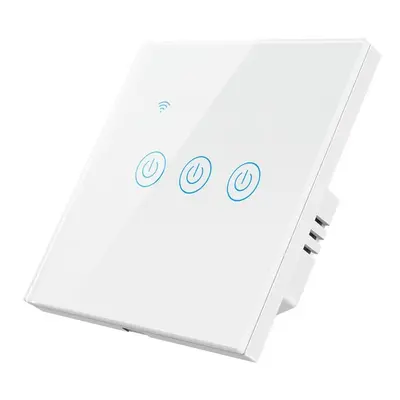 (3 Gang White) WIFI 2.4GHZ 1/2/3 Gang Touch Switch Two-wire Shared Panel Home Lighting Work with