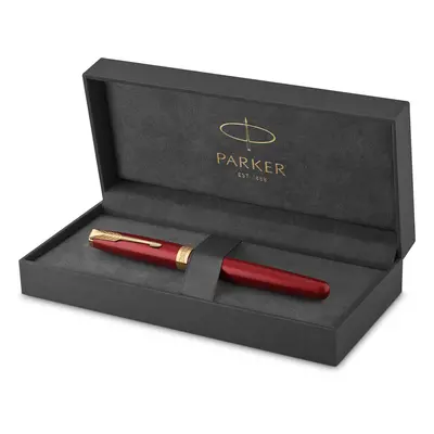 PARKER Sonnet Fountain Pen Red Lacquer with Gold Trim Fine Nib (1931473)