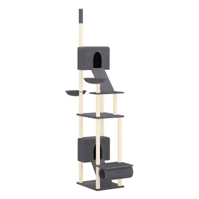 (Dark grey) vidaXL Floor to Ceiling Cat Tree cm Scratch Tower Tree Multi Colours