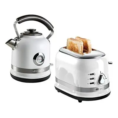 Ariete ARPK32 Moderna Cordless Kettle and Slice Toaster Set, Stainless Steel Body, - White