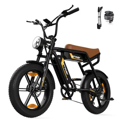 Hitway Electric Bike BK17 - 20*4.0 Inch Fatbike - Two Removable 13Ah Battery - Mountain Snow EBi