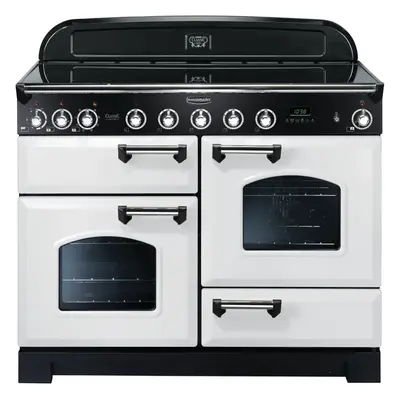 Rangemaster CDL110EIWH/C Classic Deluxe White with Chrome Trim 110cm Induction Range Cooker - A 