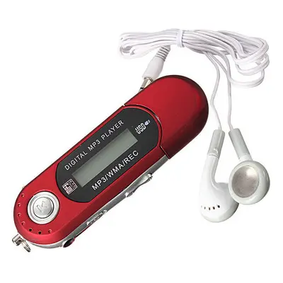 (Red) 8GB Mini MP3 USB Flash Drive LCD Music Player With FM Radio