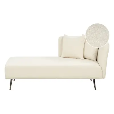 Right Hand Boucle Chaise Lounge White RIOM