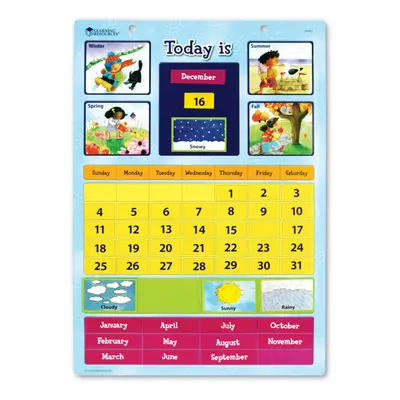 Learning Resources Magnetic Learning Calendar Magnetic Pieces & Calendar Measures 12"" x 16-1/2"