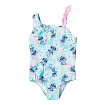 Disney Lilo & Stitch Toddler Girls One Piece Bathing Suit Floral Blue