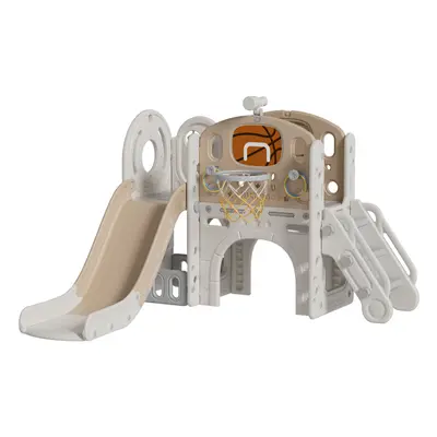 Toddler Slide and Climber Playset with Basketball Hoop and Telescope to years