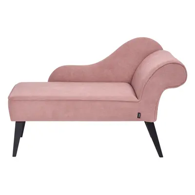 Right Hand Fabric Chaise Lounge Pink BIARRITZ