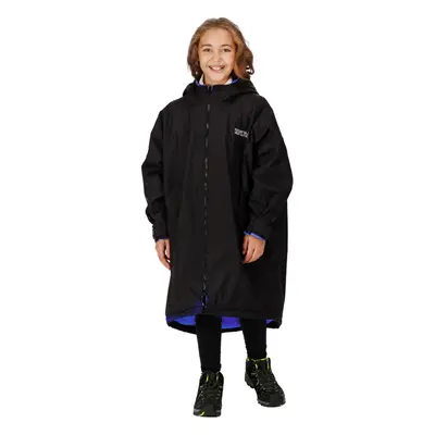 (5-9 Yrs, Black) Regatta Kids Spirit Of Adventure Hooded Waterproof Warm Drying Changing Robe