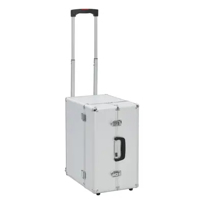 vidaXL Pilot Trolley Silver Aluminium Pilot Case Travel Bag Luggage Trolley