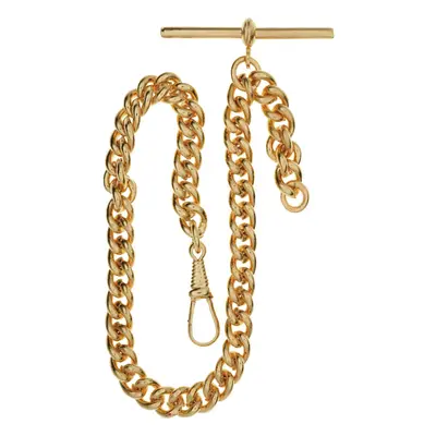 Single Albert Chain for Pocket Watch - Heavyweight Rolled Gold Finish