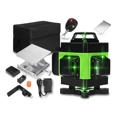 (EU Plug) LED Display 3D 16 Line Green Light Laser Level Cross Self Leveling Measure Tool