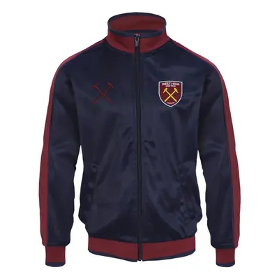 (Navy, Medium) West Ham United FC Official Football Gift Mens Retro Track Top Jacket