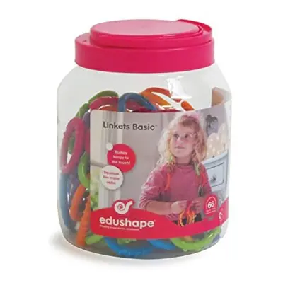 Edushape Sensory Activity Toy, Jar of Tactile Linkets in Assorted Colours. Easily snap Together 