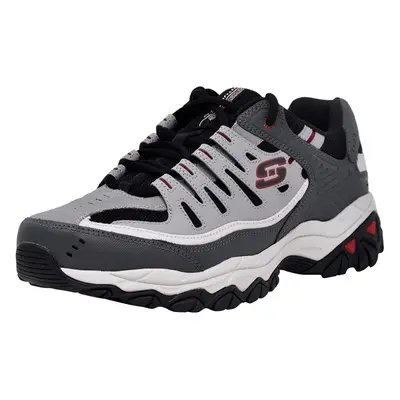 Skechers Men's Afterburn Lace-up Sneaker Charcoal/Red 9.5 XW US