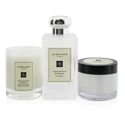 English Pear & Freesia Coffret: Cologne Spray 100ml/3.4oz + Body Cream 50ml/1.7oz + Scented Cand