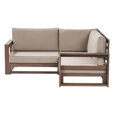 Garden Corner Sofa Seater TIMOR Modular Certified Acacia Wood Dark Brown