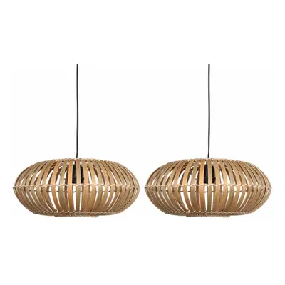 Set of Loren - Bamboo Natural Pendant Lightshades