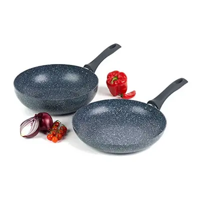 Russell Hobbs COMBO-4840A Nightfall Stone 2-Piece Pan Set, cm Non-Stick Frying Pan and Stir-Fry 