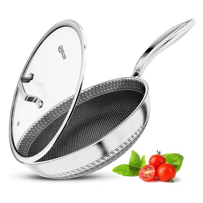 (30, SSFP) Premium frying pan with lid - cm/12 in - non-stick | scratch resistant | extra deep a