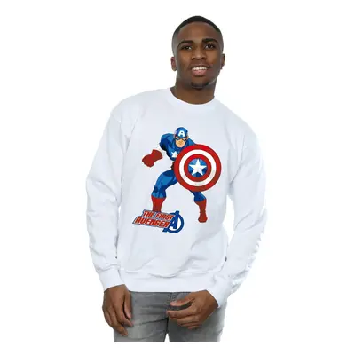 (3XL, White) Captain America Unisex Adult The First Avenger Sweatshirt