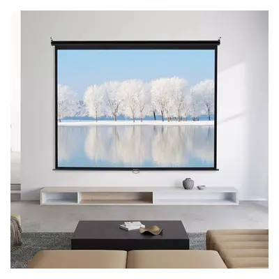 (92 in) Manual Pull Down Projector Screen 4:3 Wall Mounted