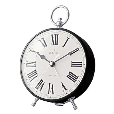 Acctim Harris Alarm Fob Style Clock in Black, 17.5cm high x 12.5cm wide