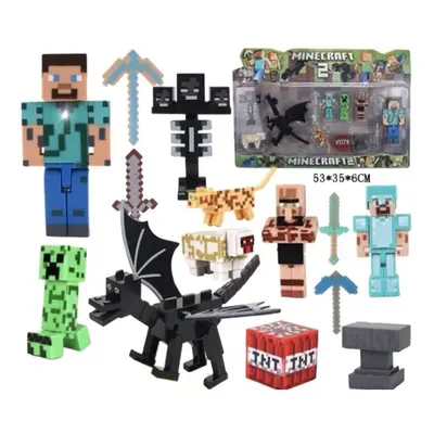 (Mo Yinglong Steve) Minecraft Assembly Action Figures Home Decor Kids Gift