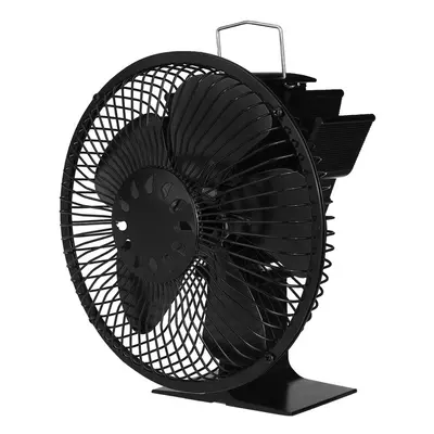 (Black) Leaves Colors Large Air Volume Heater Stove Fireplace Fan Hot Wind with Cover