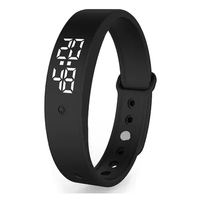 (Black) Temperature Monitor Colors Abnormal Body Temperature Reminder Colorful Smart Watch