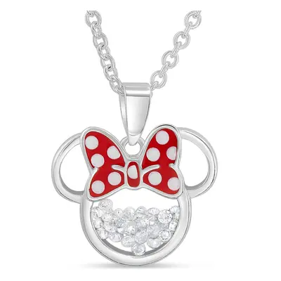 Disney Birthstone Women Jewelry Minnie Mouse Silver Plated April Clear