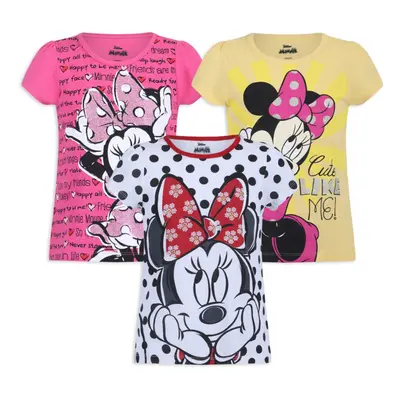 Disney Little Girls' Pack Minnie Mouse T-Shirts White