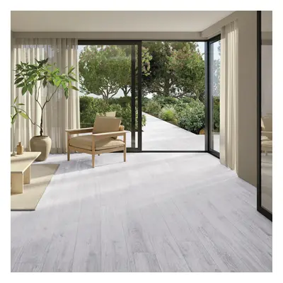 42Pcs Light Grey Wood Grain PVC Self-Adhesive Flooring