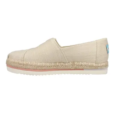 TOMS Women's Alpargata Platform Rope Loafer Flat Natural Heavy Twill